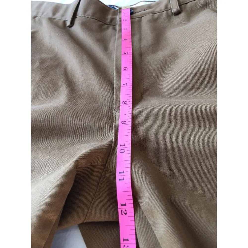 Land's End Chino Pants Mens Size 34 Brown 100% Cotton Tailored Fit Old Money